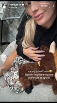 Sophie Cunningham posts a selfie and lets the world know how her knee injury is affecting her. Credit: Cunningham/IG